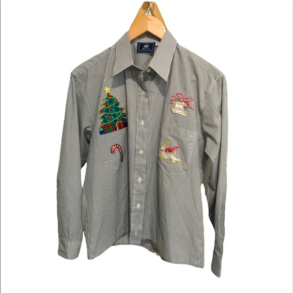 Majestic Christmas Button Down Shirt Sz S - Picture 1 of 8